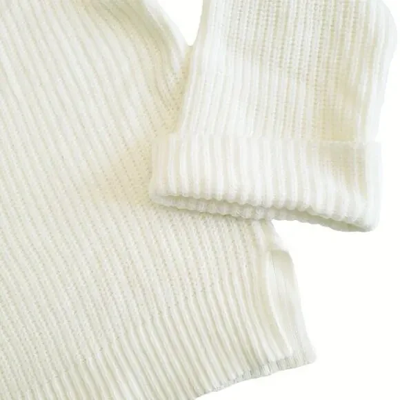 SANCTUARY Now Or Never cozy knit pullover rib sweater winter white Size XL NEW - Picture 3 of 6